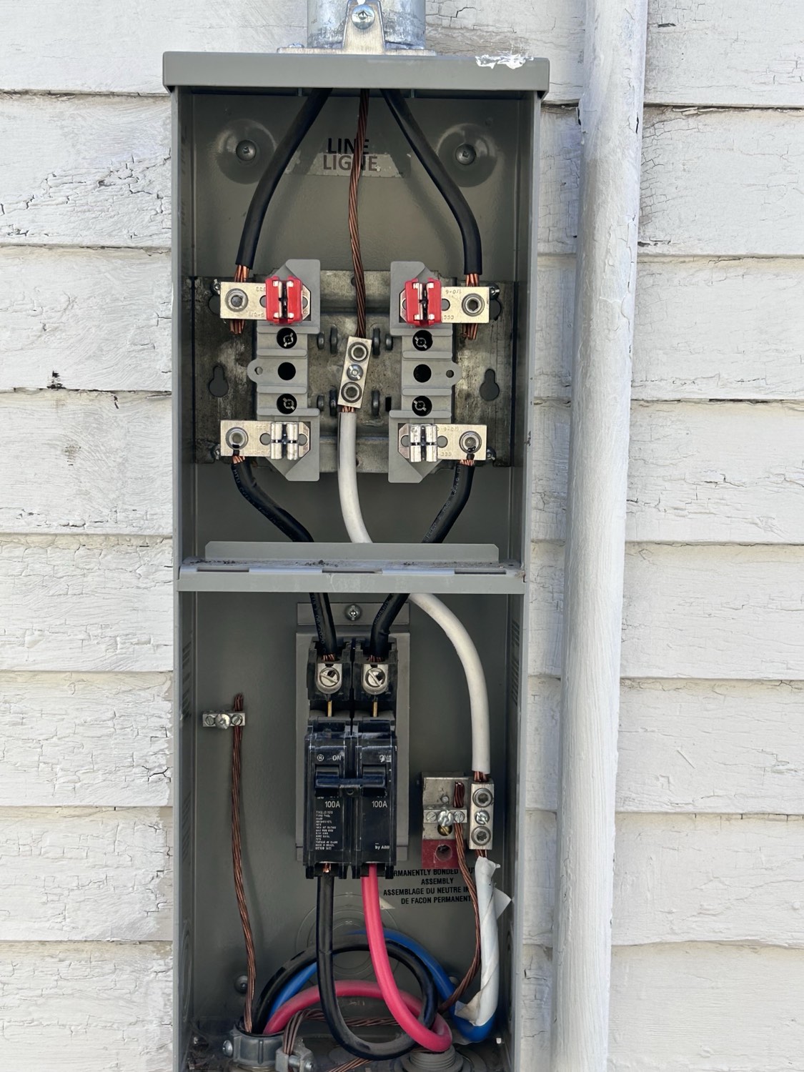 Meter base and service installation